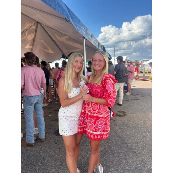 FARM RIO Summer Sunrise Mini Dress in Red Size Medium - Picture 11 of 14